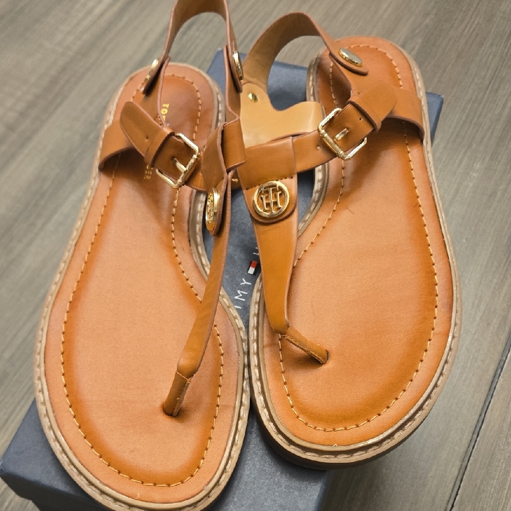 Tommy Hilfiger Tan Sandals with Adjustable Straps